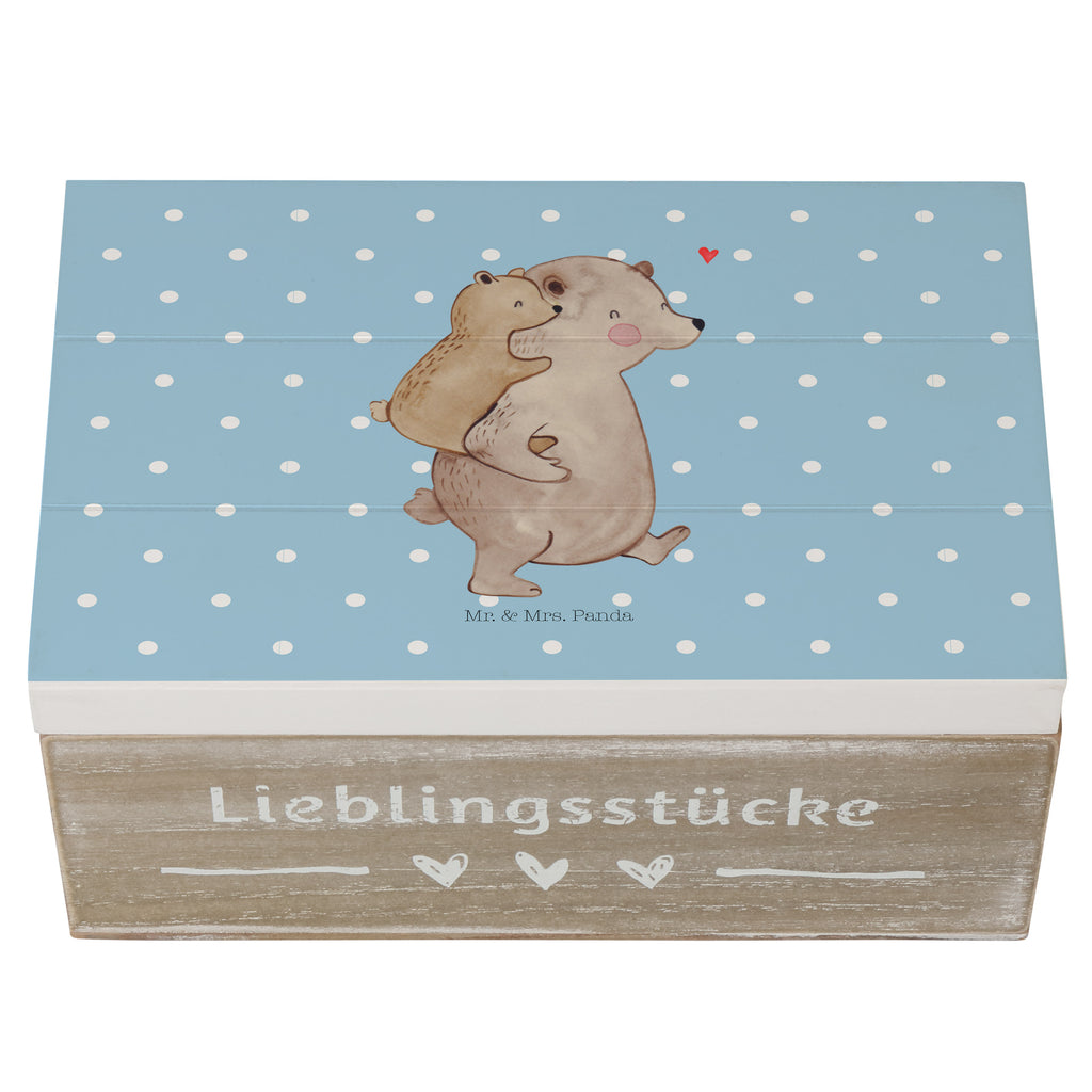 Holzkiste Papa Bär Holzkiste, Kiste, Schatzkiste, Truhe, Schatulle, XXL, Erinnerungsbox, Erinnerungskiste, Dekokiste, Aufbewahrungsbox, Familie, Vatertag, Muttertag, Bruder, Schwester, Mama, Papa, Oma, Opa, Geschenk, Vater, Papi, Vati, Onkel, Geburtstag