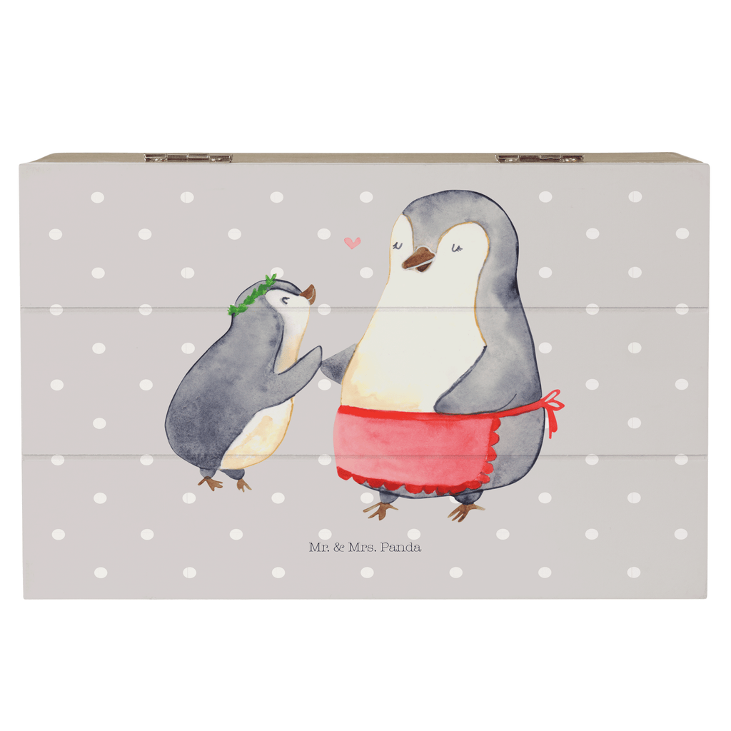 Holzkiste Pinguin mit Kind Holzkiste, Kiste, Schatzkiste, Truhe, Schatulle, XXL, Erinnerungsbox, Erinnerungskiste, Dekokiste, Aufbewahrungsbox, Familie, Vatertag, Muttertag, Bruder, Schwester, Mama, Papa, Oma, Opa, Geschenk, Mami, Mutti, Mutter, Geburststag