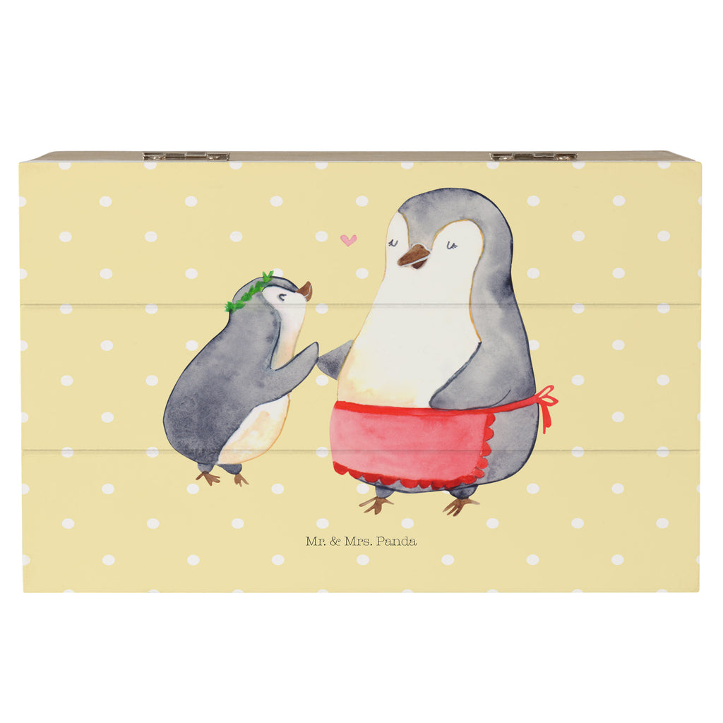 Holzkiste Pinguin mit Kind Holzkiste, Kiste, Schatzkiste, Truhe, Schatulle, XXL, Erinnerungsbox, Erinnerungskiste, Dekokiste, Aufbewahrungsbox, Familie, Vatertag, Muttertag, Bruder, Schwester, Mama, Papa, Oma, Opa, Geschenk, Mami, Mutti, Mutter, Geburststag