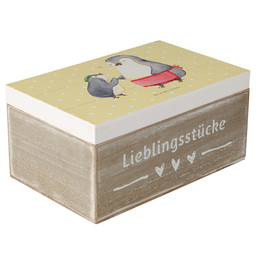 Holzkiste Pinguin mit Kind Holzkiste, Kiste, Schatzkiste, Truhe, Schatulle, XXL, Erinnerungsbox, Erinnerungskiste, Dekokiste, Aufbewahrungsbox, Familie, Vatertag, Muttertag, Bruder, Schwester, Mama, Papa, Oma, Opa, Geschenk, Mami, Mutti, Mutter, Geburststag