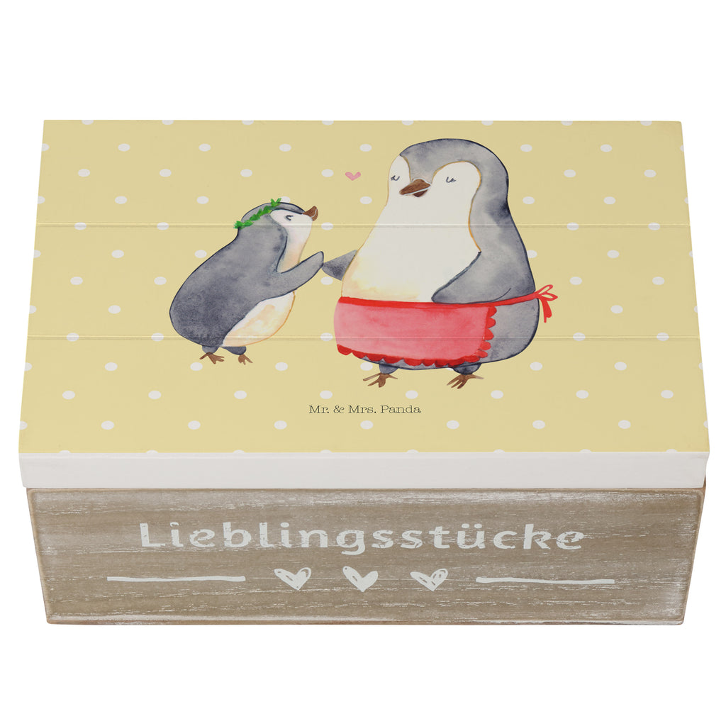 Holzkiste Pinguin mit Kind Holzkiste, Kiste, Schatzkiste, Truhe, Schatulle, XXL, Erinnerungsbox, Erinnerungskiste, Dekokiste, Aufbewahrungsbox, Familie, Vatertag, Muttertag, Bruder, Schwester, Mama, Papa, Oma, Opa, Geschenk, Mami, Mutti, Mutter, Geburststag