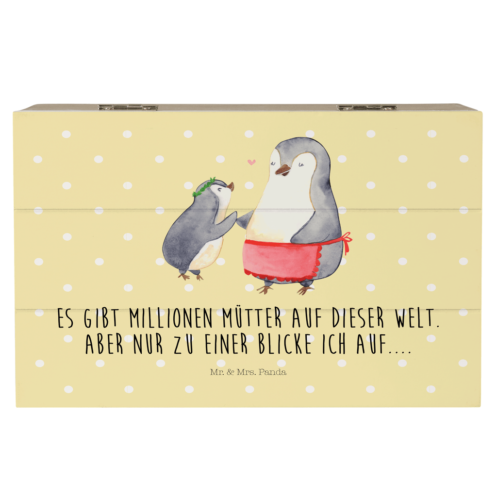 Holzkiste Pinguin mit Kind Holzkiste, Kiste, Schatzkiste, Truhe, Schatulle, XXL, Erinnerungsbox, Erinnerungskiste, Dekokiste, Aufbewahrungsbox, Familie, Vatertag, Muttertag, Bruder, Schwester, Mama, Papa, Oma, Opa, Geschenk, Mami, Mutti, Mutter, Geburststag