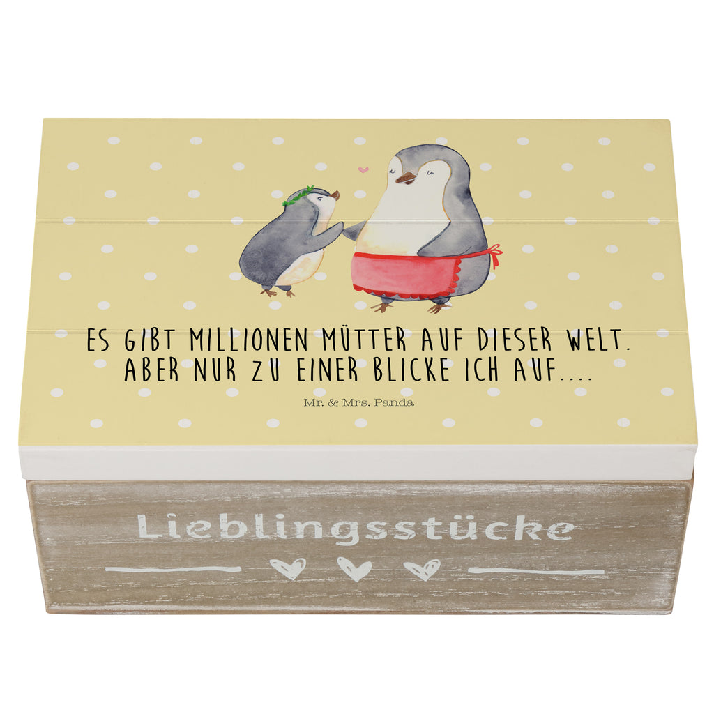 Holzkiste Pinguin mit Kind Holzkiste, Kiste, Schatzkiste, Truhe, Schatulle, XXL, Erinnerungsbox, Erinnerungskiste, Dekokiste, Aufbewahrungsbox, Familie, Vatertag, Muttertag, Bruder, Schwester, Mama, Papa, Oma, Opa, Geschenk, Mami, Mutti, Mutter, Geburststag