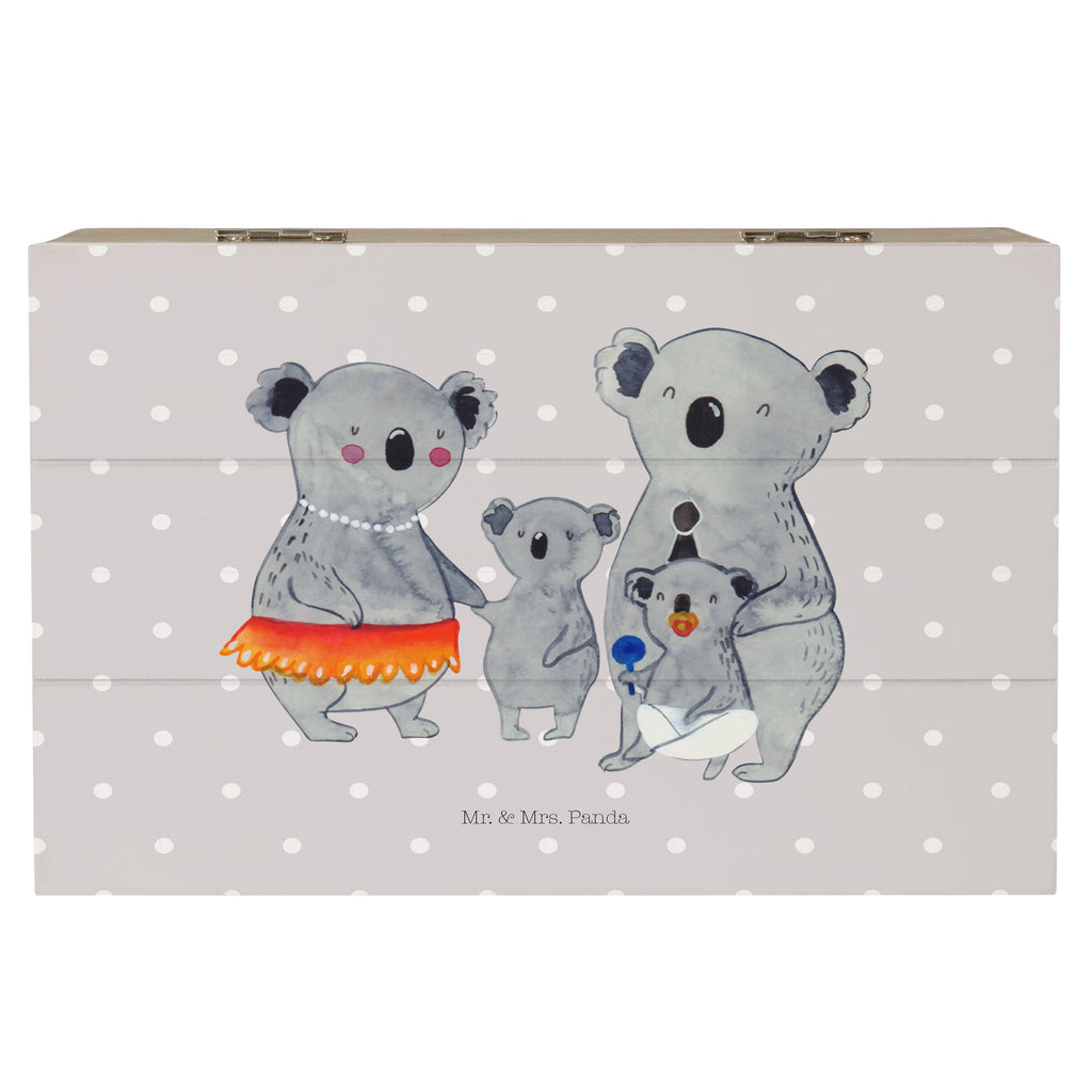 Holzkiste Koala Familie Holzkiste, Kiste, Schatzkiste, Truhe, Schatulle, XXL, Erinnerungsbox, Erinnerungskiste, Dekokiste, Aufbewahrungsbox, Familie, Vatertag, Muttertag, Bruder, Schwester, Mama, Papa, Oma, Opa, Koala, Koalas, Family, Kinder, Geschwister, Familienleben