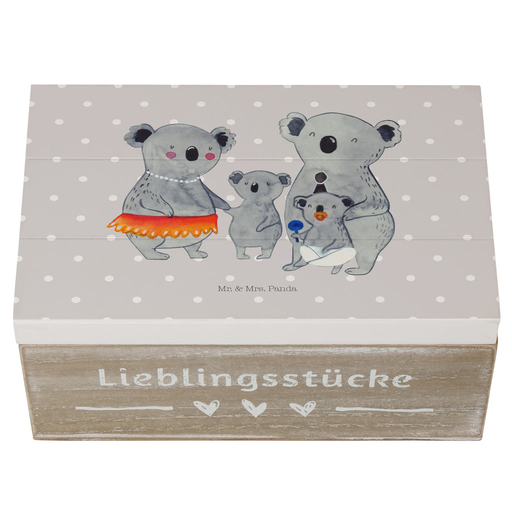 Holzkiste Koala Familie Holzkiste, Kiste, Schatzkiste, Truhe, Schatulle, XXL, Erinnerungsbox, Erinnerungskiste, Dekokiste, Aufbewahrungsbox, Familie, Vatertag, Muttertag, Bruder, Schwester, Mama, Papa, Oma, Opa, Koala, Koalas, Family, Kinder, Geschwister, Familienleben