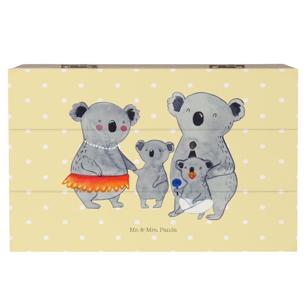 Holzkiste Koala Familie Holzkiste, Kiste, Schatzkiste, Truhe, Schatulle, XXL, Erinnerungsbox, Erinnerungskiste, Dekokiste, Aufbewahrungsbox, Familie, Vatertag, Muttertag, Bruder, Schwester, Mama, Papa, Oma, Opa, Koala, Koalas, Family, Kinder, Geschwister, Familienleben