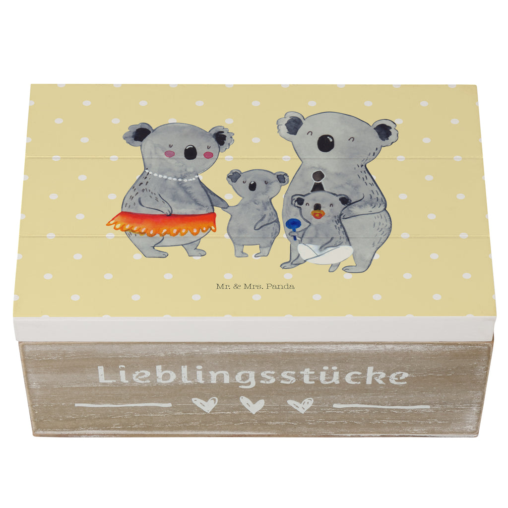 Holzkiste Koala Familie Holzkiste, Kiste, Schatzkiste, Truhe, Schatulle, XXL, Erinnerungsbox, Erinnerungskiste, Dekokiste, Aufbewahrungsbox, Familie, Vatertag, Muttertag, Bruder, Schwester, Mama, Papa, Oma, Opa, Koala, Koalas, Family, Kinder, Geschwister, Familienleben