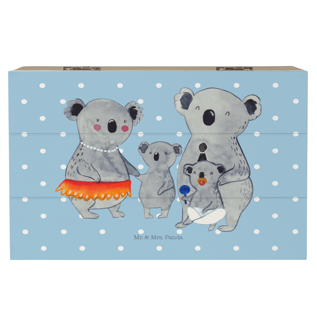 Holzkiste Koala Familie Holzkiste, Kiste, Schatzkiste, Truhe, Schatulle, XXL, Erinnerungsbox, Erinnerungskiste, Dekokiste, Aufbewahrungsbox, Familie, Vatertag, Muttertag, Bruder, Schwester, Mama, Papa, Oma, Opa, Koala, Koalas, Family, Kinder, Geschwister, Familienleben
