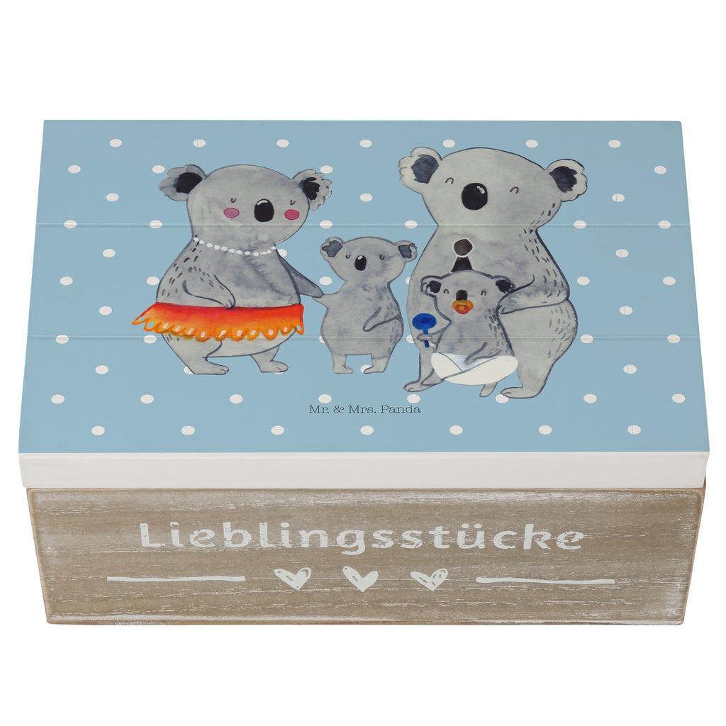 Holzkiste Koala Familie Holzkiste, Kiste, Schatzkiste, Truhe, Schatulle, XXL, Erinnerungsbox, Erinnerungskiste, Dekokiste, Aufbewahrungsbox, Familie, Vatertag, Muttertag, Bruder, Schwester, Mama, Papa, Oma, Opa, Koala, Koalas, Family, Kinder, Geschwister, Familienleben