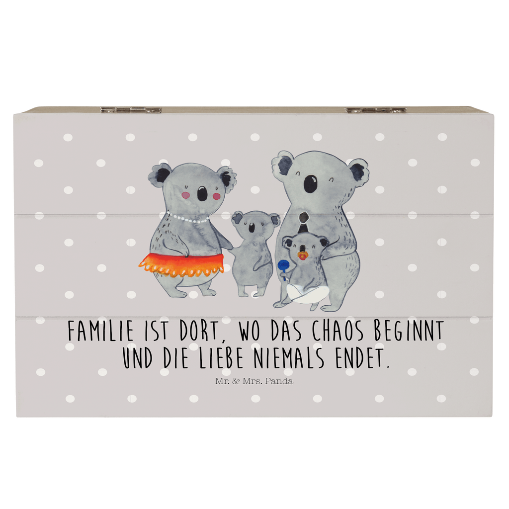 Holzkiste Koala Familie Holzkiste, Kiste, Schatzkiste, Truhe, Schatulle, XXL, Erinnerungsbox, Erinnerungskiste, Dekokiste, Aufbewahrungsbox, Familie, Vatertag, Muttertag, Bruder, Schwester, Mama, Papa, Oma, Opa, Koala, Koalas, Family, Kinder, Geschwister, Familienleben