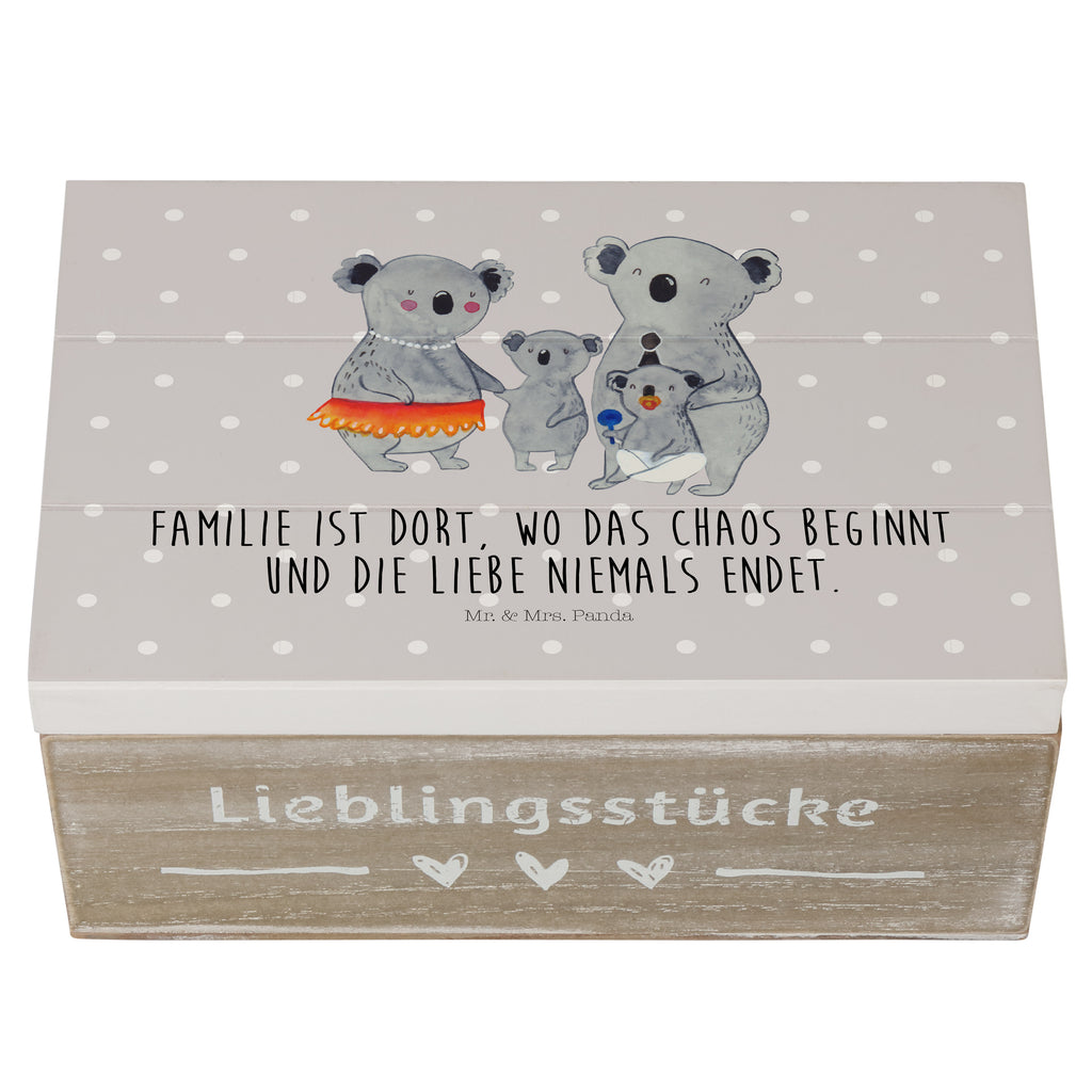 Holzkiste Koala Familie Holzkiste, Kiste, Schatzkiste, Truhe, Schatulle, XXL, Erinnerungsbox, Erinnerungskiste, Dekokiste, Aufbewahrungsbox, Familie, Vatertag, Muttertag, Bruder, Schwester, Mama, Papa, Oma, Opa, Koala, Koalas, Family, Kinder, Geschwister, Familienleben