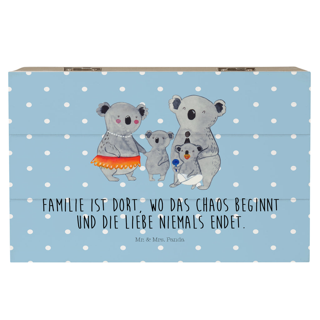 Holzkiste Koala Familie Holzkiste, Kiste, Schatzkiste, Truhe, Schatulle, XXL, Erinnerungsbox, Erinnerungskiste, Dekokiste, Aufbewahrungsbox, Familie, Vatertag, Muttertag, Bruder, Schwester, Mama, Papa, Oma, Opa, Koala, Koalas, Family, Kinder, Geschwister, Familienleben