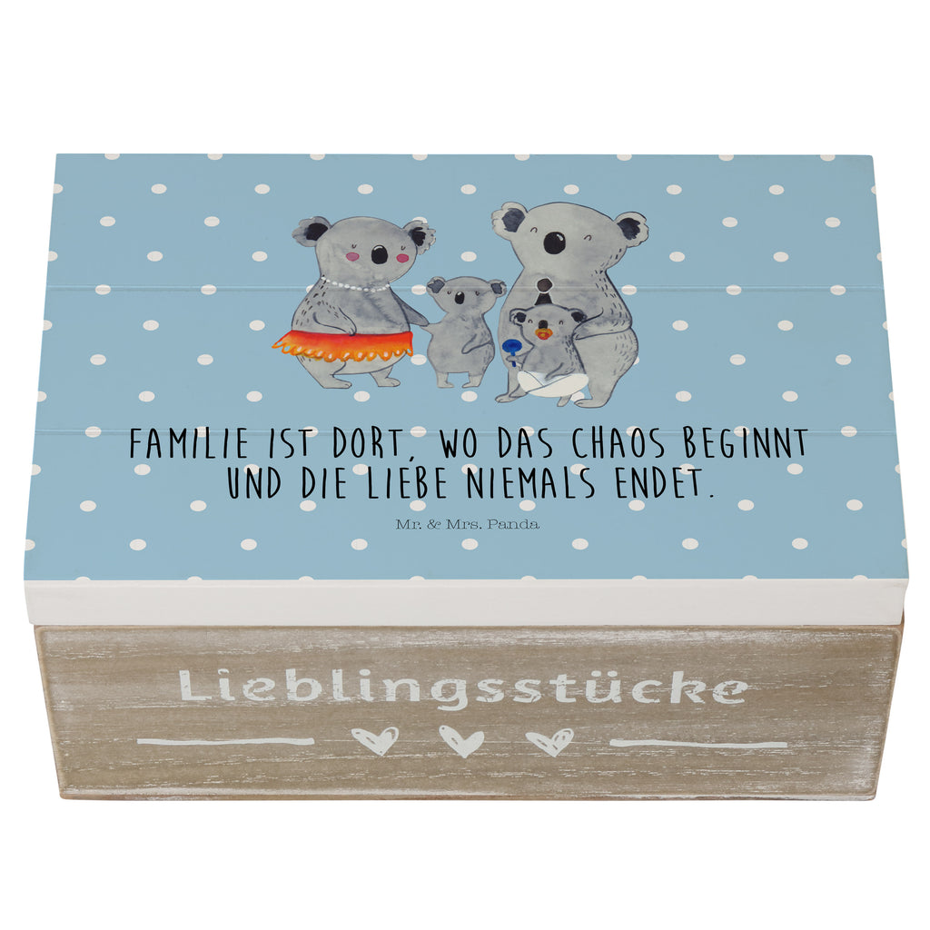 Holzkiste Koala Familie Holzkiste, Kiste, Schatzkiste, Truhe, Schatulle, XXL, Erinnerungsbox, Erinnerungskiste, Dekokiste, Aufbewahrungsbox, Familie, Vatertag, Muttertag, Bruder, Schwester, Mama, Papa, Oma, Opa, Koala, Koalas, Family, Kinder, Geschwister, Familienleben