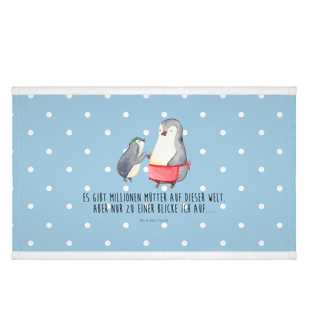 50 x 100 Handtuch Pinguin mit Kind Handtuch, Badehandtuch, Badezimmer, Handtücher, groß, Kinder, Baby, Familie, Vatertag, Muttertag, Bruder, Schwester, Mama, Papa, Oma, Opa, Geschenk, Mami, Mutti, Mutter, Geburststag
