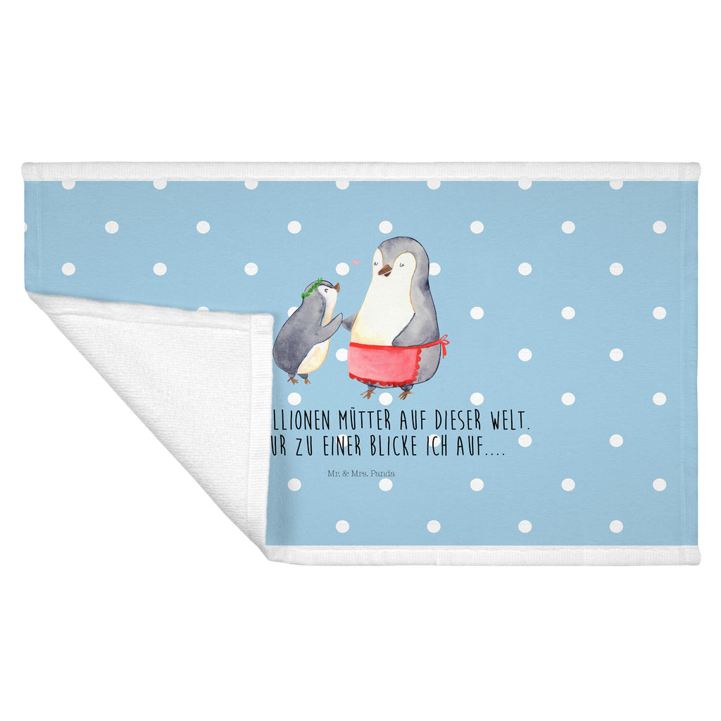 50 x 100 Handtuch Pinguin mit Kind Handtuch, Badehandtuch, Badezimmer, Handtücher, groß, Kinder, Baby, Familie, Vatertag, Muttertag, Bruder, Schwester, Mama, Papa, Oma, Opa, Geschenk, Mami, Mutti, Mutter, Geburststag