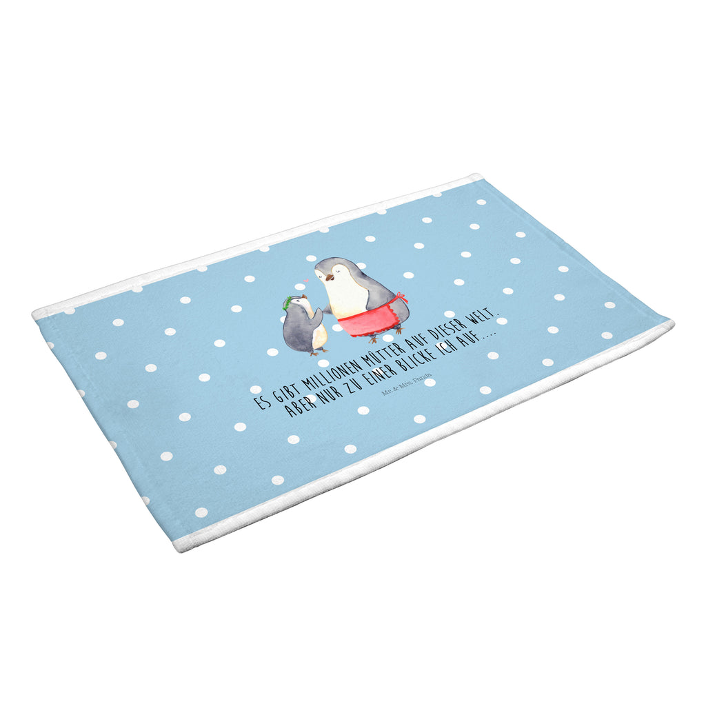 50 x 100 Handtuch Pinguin mit Kind Handtuch, Badehandtuch, Badezimmer, Handtücher, groß, Kinder, Baby, Familie, Vatertag, Muttertag, Bruder, Schwester, Mama, Papa, Oma, Opa, Geschenk, Mami, Mutti, Mutter, Geburststag