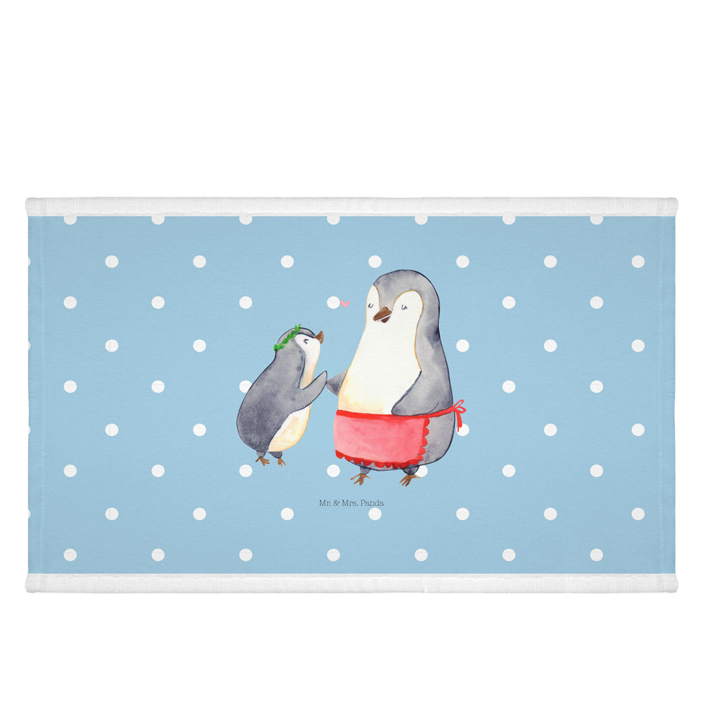 50 x 100 Handtuch Pinguin mit Kind Handtuch, Badehandtuch, Badezimmer, Handtücher, groß, Kinder, Baby, Familie, Vatertag, Muttertag, Bruder, Schwester, Mama, Papa, Oma, Opa, Geschenk, Mami, Mutti, Mutter, Geburststag