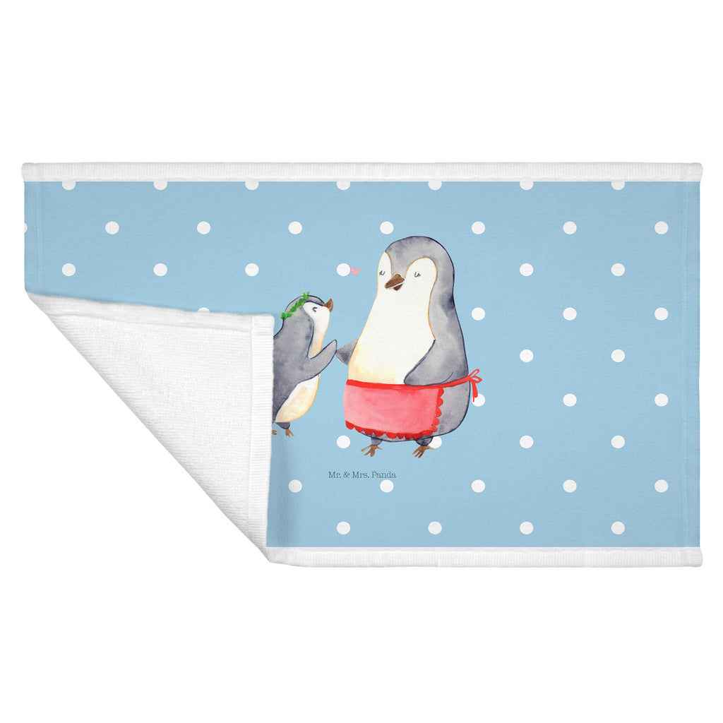 50 x 100 Handtuch Pinguin mit Kind Handtuch, Badehandtuch, Badezimmer, Handtücher, groß, Kinder, Baby, Familie, Vatertag, Muttertag, Bruder, Schwester, Mama, Papa, Oma, Opa, Geschenk, Mami, Mutti, Mutter, Geburststag