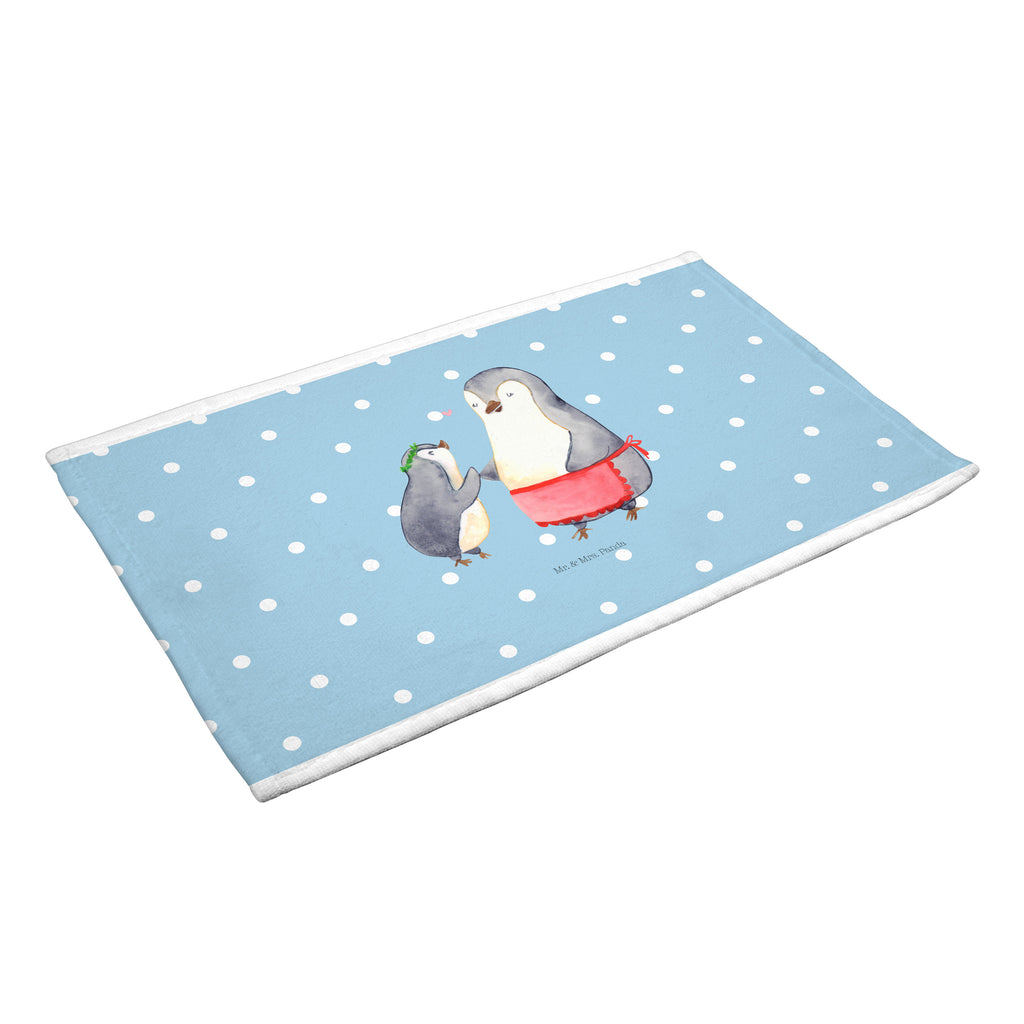 50 x 100 Handtuch Pinguin mit Kind Handtuch, Badehandtuch, Badezimmer, Handtücher, groß, Kinder, Baby, Familie, Vatertag, Muttertag, Bruder, Schwester, Mama, Papa, Oma, Opa, Geschenk, Mami, Mutti, Mutter, Geburststag