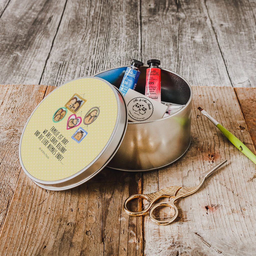Blechdose rund Igel Familie Metalldose, Keksdose, Dose, Vorratsdose, Geschenkbox, Familie, Vatertag, Muttertag, Bruder, Schwester, Mama, Papa, Oma, Opa, Liebe, Igel, Bilder, Zusammenhalt, Glück