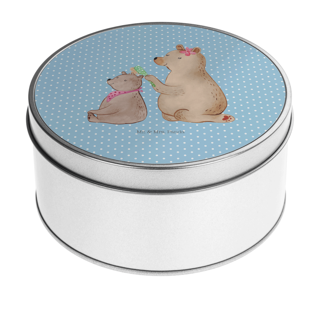Blechdose rund Bär mit Kind Metalldose, Keksdose, Dose, Vorratsdose, Geschenkbox, Familie, Vatertag, Muttertag, Bruder, Schwester, Mama, Papa, Oma, Opa, Geschenk, Mutti, Mutter