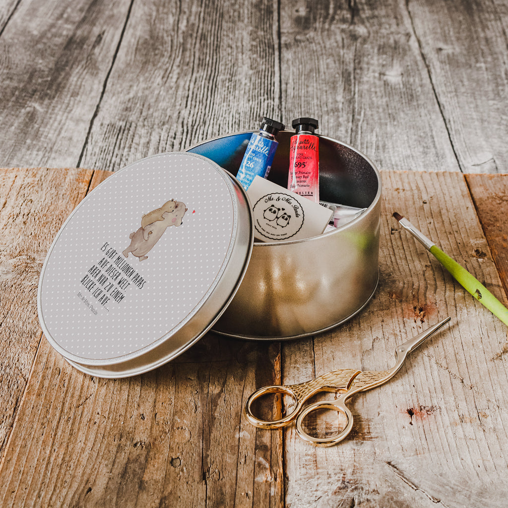 Blechdose rund Papa Bär Metalldose, Keksdose, Dose, Vorratsdose, Geschenkbox, Familie, Vatertag, Muttertag, Bruder, Schwester, Mama, Papa, Oma, Opa, Geschenk, Vater, Papi, Vati, Onkel, Geburtstag