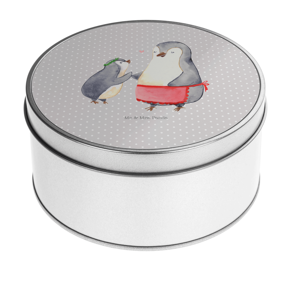 Blechdose rund Pinguin mit Kind Metalldose, Keksdose, Dose, Vorratsdose, Geschenkbox, Familie, Vatertag, Muttertag, Bruder, Schwester, Mama, Papa, Oma, Opa, Geschenk, Mami, Mutti, Mutter, Geburststag
