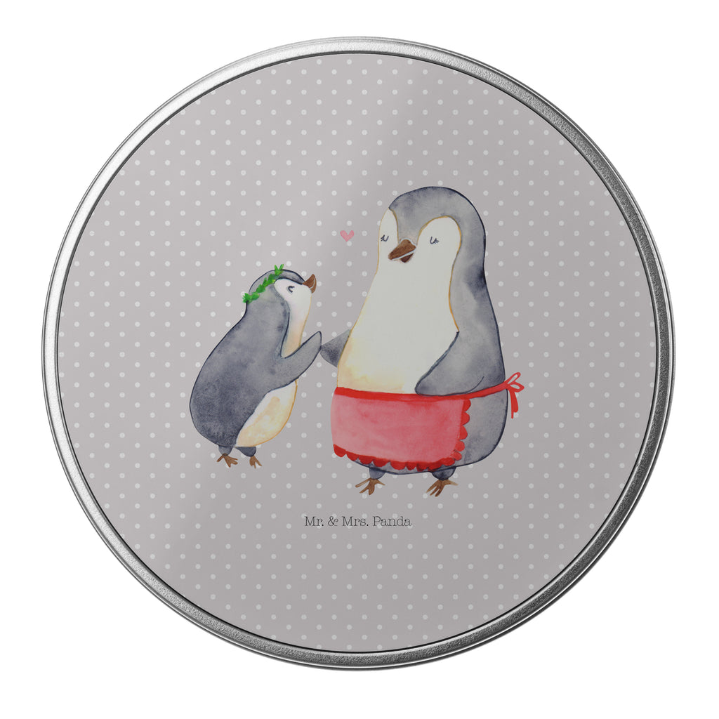 Blechdose rund Pinguin mit Kind Metalldose, Keksdose, Dose, Vorratsdose, Geschenkbox, Familie, Vatertag, Muttertag, Bruder, Schwester, Mama, Papa, Oma, Opa, Geschenk, Mami, Mutti, Mutter, Geburststag