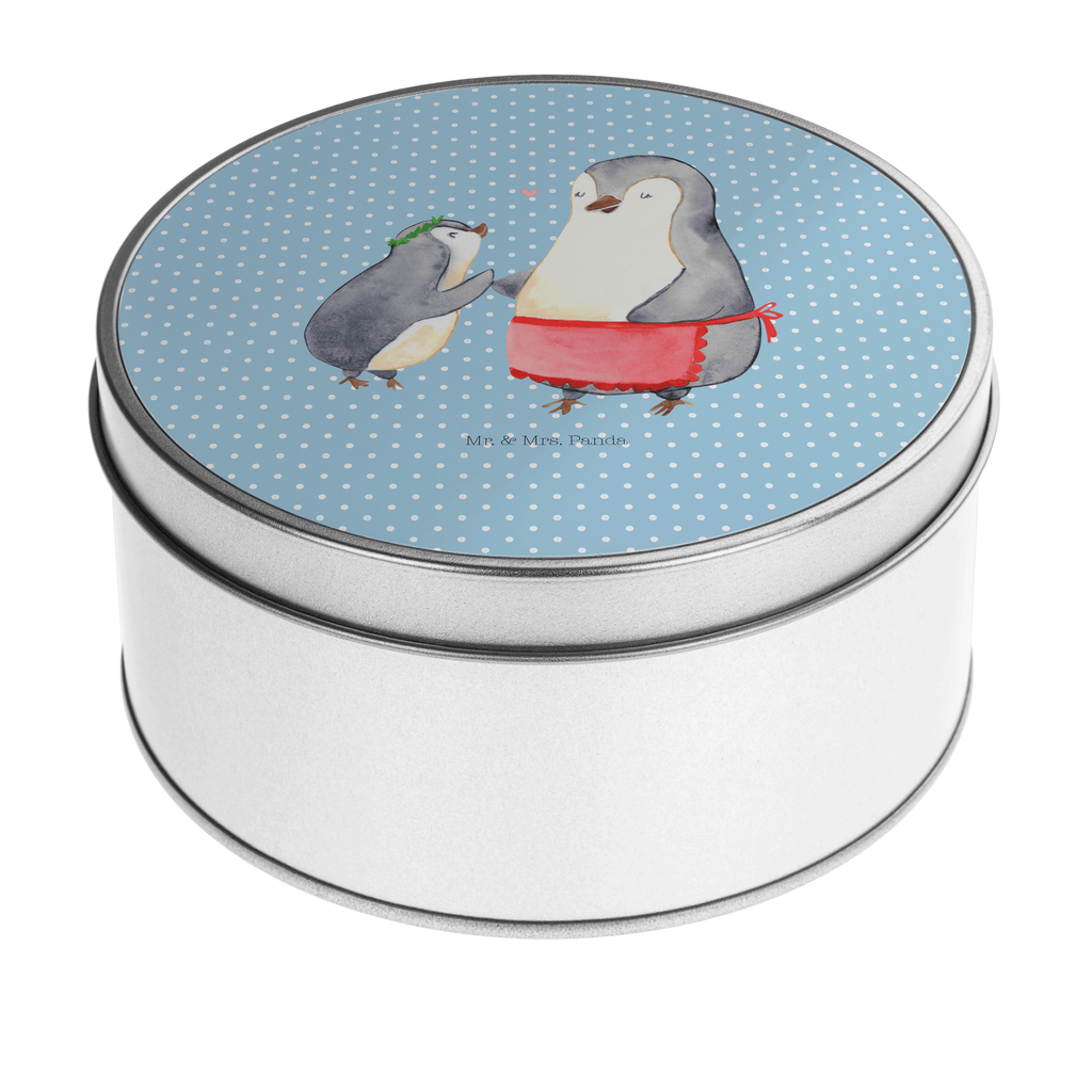 Blechdose rund Pinguin mit Kind Metalldose, Keksdose, Dose, Vorratsdose, Geschenkbox, Familie, Vatertag, Muttertag, Bruder, Schwester, Mama, Papa, Oma, Opa, Geschenk, Mami, Mutti, Mutter, Geburststag