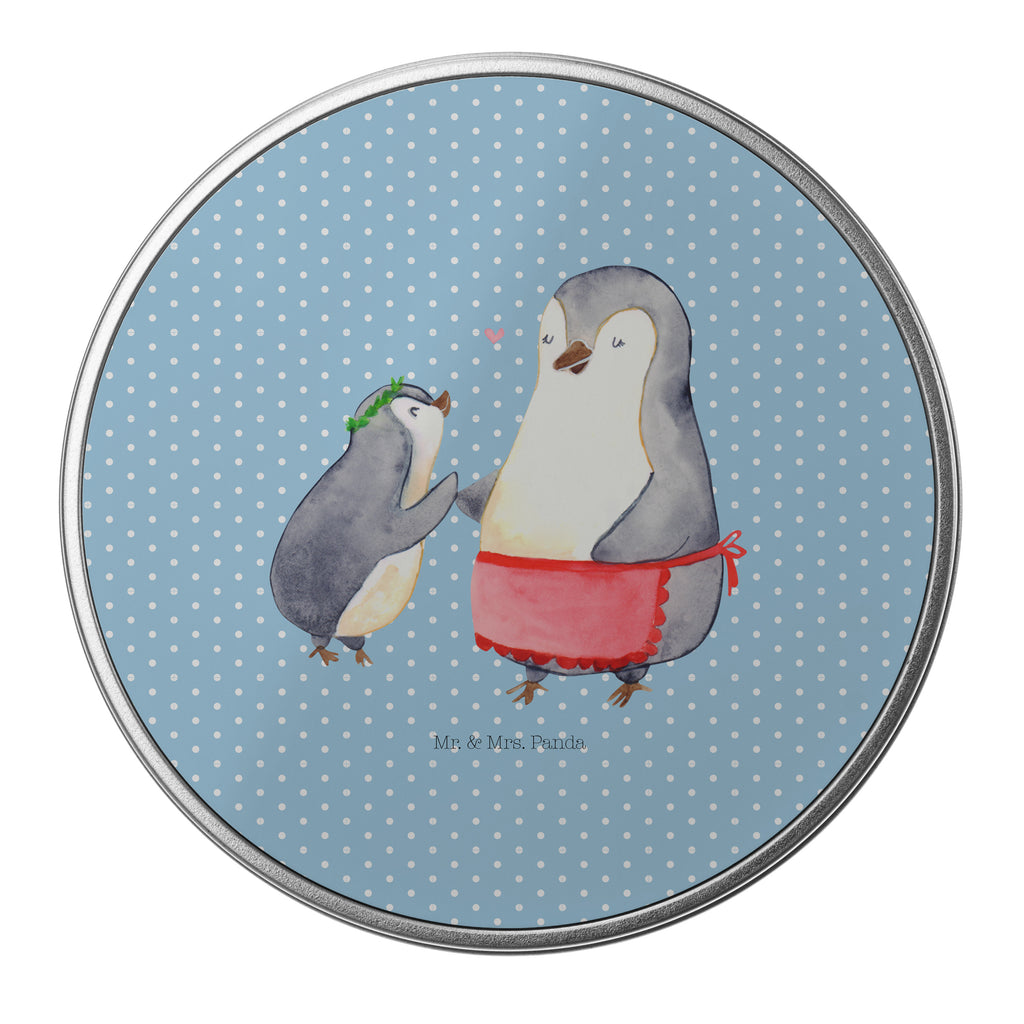 Blechdose rund Pinguin mit Kind Metalldose, Keksdose, Dose, Vorratsdose, Geschenkbox, Familie, Vatertag, Muttertag, Bruder, Schwester, Mama, Papa, Oma, Opa, Geschenk, Mami, Mutti, Mutter, Geburststag