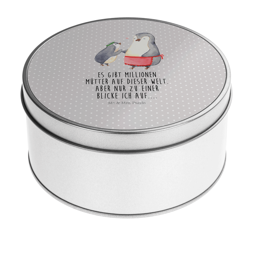 Blechdose rund Pinguin mit Kind Metalldose, Keksdose, Dose, Vorratsdose, Geschenkbox, Familie, Vatertag, Muttertag, Bruder, Schwester, Mama, Papa, Oma, Opa, Geschenk, Mami, Mutti, Mutter, Geburststag