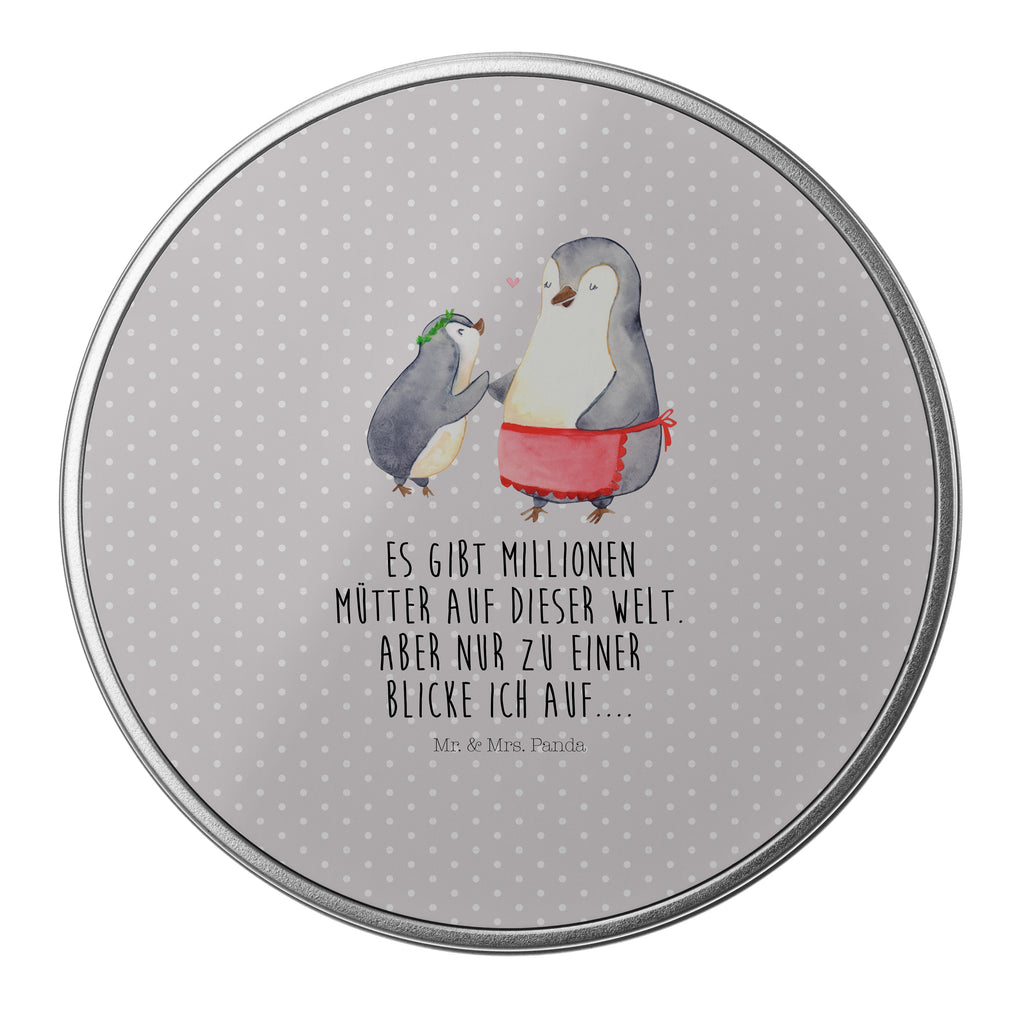 Blechdose rund Pinguin mit Kind Metalldose, Keksdose, Dose, Vorratsdose, Geschenkbox, Familie, Vatertag, Muttertag, Bruder, Schwester, Mama, Papa, Oma, Opa, Geschenk, Mami, Mutti, Mutter, Geburststag