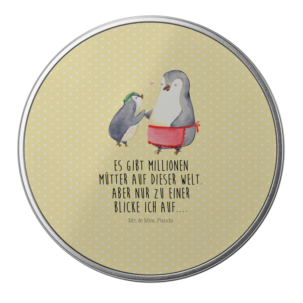 Blechdose rund Pinguin mit Kind Metalldose, Keksdose, Dose, Vorratsdose, Geschenkbox, Familie, Vatertag, Muttertag, Bruder, Schwester, Mama, Papa, Oma, Opa, Geschenk, Mami, Mutti, Mutter, Geburststag
