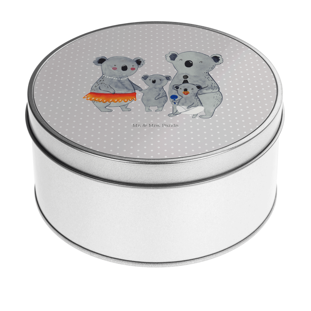 Blechdose rund Koala Familie Metalldose, Keksdose, Dose, Vorratsdose, Geschenkbox, Familie, Vatertag, Muttertag, Bruder, Schwester, Mama, Papa, Oma, Opa, Koala, Koalas, Family, Kinder, Geschwister, Familienleben