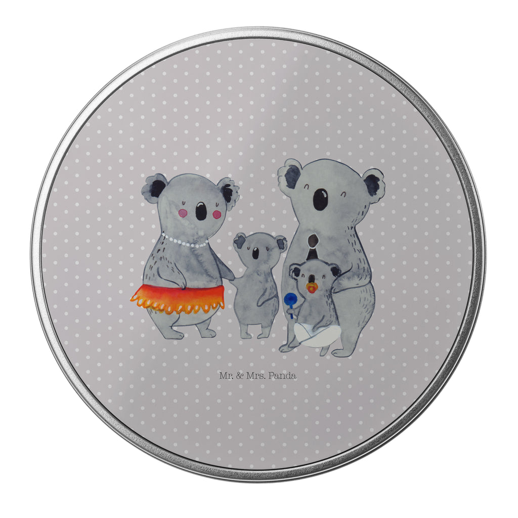 Blechdose rund Koala Familie Metalldose, Keksdose, Dose, Vorratsdose, Geschenkbox, Familie, Vatertag, Muttertag, Bruder, Schwester, Mama, Papa, Oma, Opa, Koala, Koalas, Family, Kinder, Geschwister, Familienleben