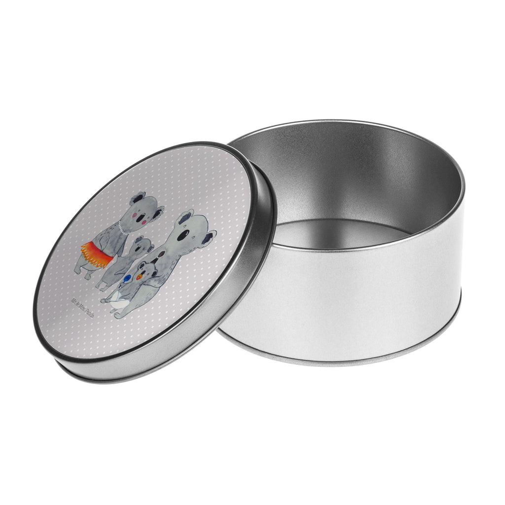 Blechdose rund Koala Familie Metalldose, Keksdose, Dose, Vorratsdose, Geschenkbox, Familie, Vatertag, Muttertag, Bruder, Schwester, Mama, Papa, Oma, Opa, Koala, Koalas, Family, Kinder, Geschwister, Familienleben