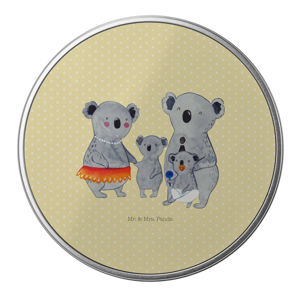 Blechdose rund Koala Familie Metalldose, Keksdose, Dose, Vorratsdose, Geschenkbox, Familie, Vatertag, Muttertag, Bruder, Schwester, Mama, Papa, Oma, Opa, Koala, Koalas, Family, Kinder, Geschwister, Familienleben