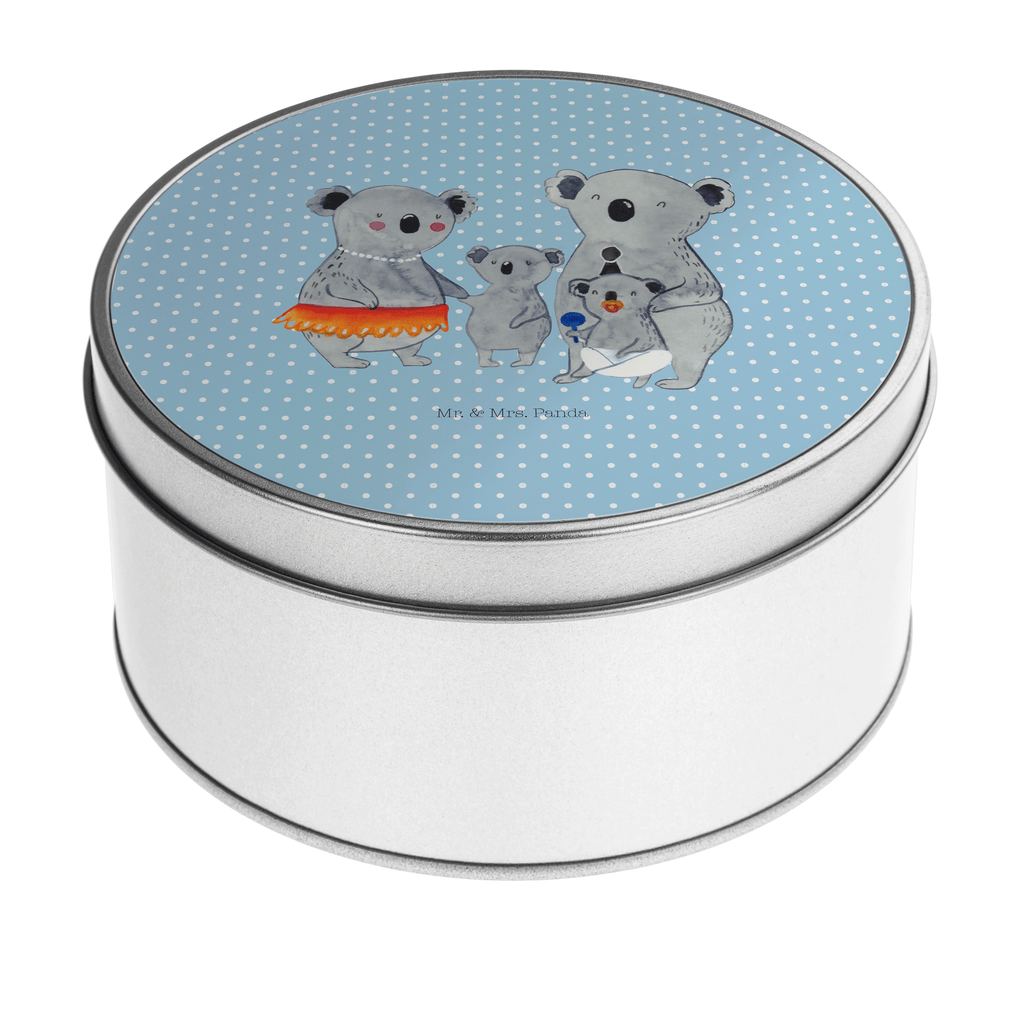 Blechdose rund Koala Familie Metalldose, Keksdose, Dose, Vorratsdose, Geschenkbox, Familie, Vatertag, Muttertag, Bruder, Schwester, Mama, Papa, Oma, Opa, Koala, Koalas, Family, Kinder, Geschwister, Familienleben