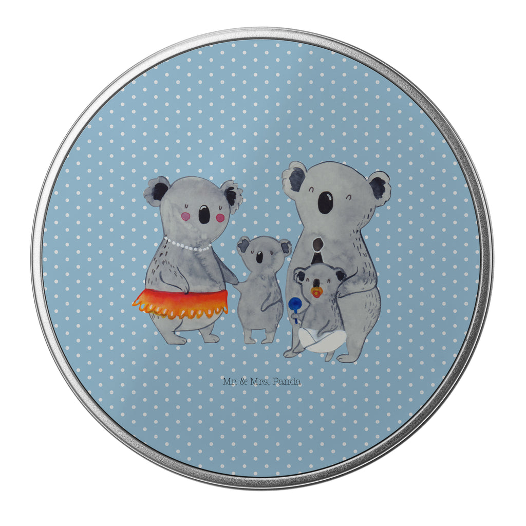 Blechdose rund Koala Familie Metalldose, Keksdose, Dose, Vorratsdose, Geschenkbox, Familie, Vatertag, Muttertag, Bruder, Schwester, Mama, Papa, Oma, Opa, Koala, Koalas, Family, Kinder, Geschwister, Familienleben