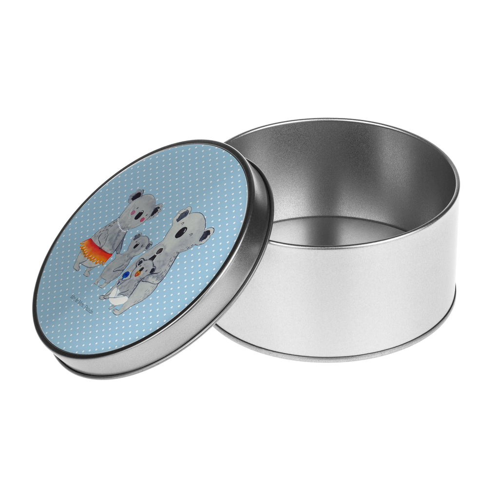 Blechdose rund Koala Familie Metalldose, Keksdose, Dose, Vorratsdose, Geschenkbox, Familie, Vatertag, Muttertag, Bruder, Schwester, Mama, Papa, Oma, Opa, Koala, Koalas, Family, Kinder, Geschwister, Familienleben