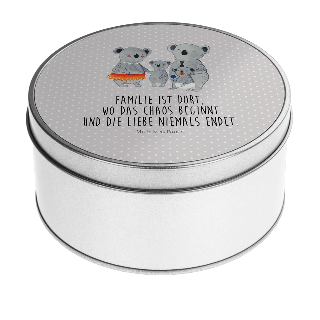 Blechdose rund Koala Familie Metalldose, Keksdose, Dose, Vorratsdose, Geschenkbox, Familie, Vatertag, Muttertag, Bruder, Schwester, Mama, Papa, Oma, Opa, Koala, Koalas, Family, Kinder, Geschwister, Familienleben