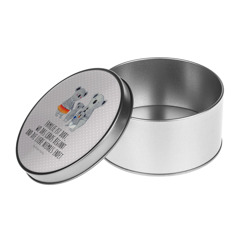 Blechdose rund Koala Familie Metalldose, Keksdose, Dose, Vorratsdose, Geschenkbox, Familie, Vatertag, Muttertag, Bruder, Schwester, Mama, Papa, Oma, Opa, Koala, Koalas, Family, Kinder, Geschwister, Familienleben
