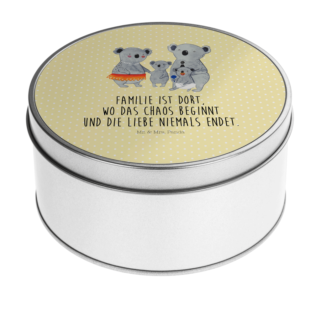 Blechdose rund Koala Familie Metalldose, Keksdose, Dose, Vorratsdose, Geschenkbox, Familie, Vatertag, Muttertag, Bruder, Schwester, Mama, Papa, Oma, Opa, Koala, Koalas, Family, Kinder, Geschwister, Familienleben