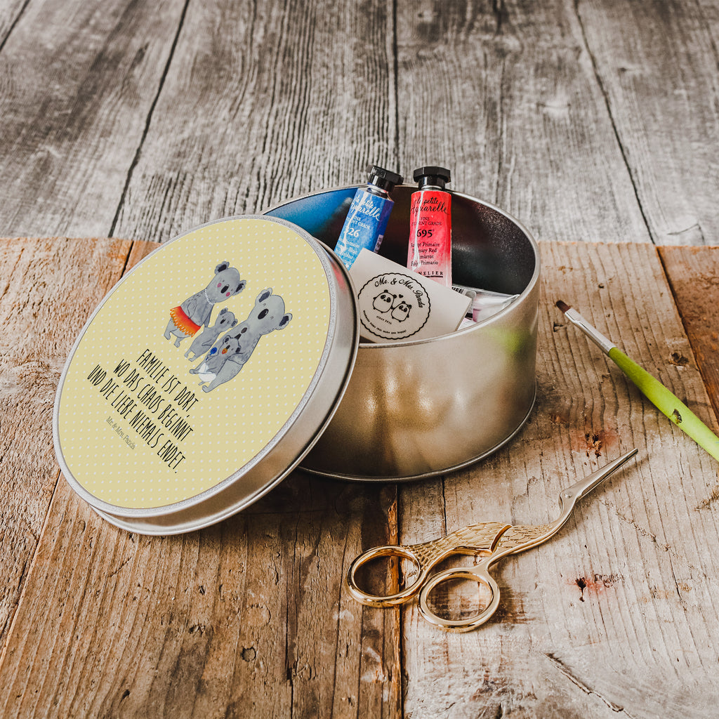 Blechdose rund Koala Familie Metalldose, Keksdose, Dose, Vorratsdose, Geschenkbox, Familie, Vatertag, Muttertag, Bruder, Schwester, Mama, Papa, Oma, Opa, Koala, Koalas, Family, Kinder, Geschwister, Familienleben