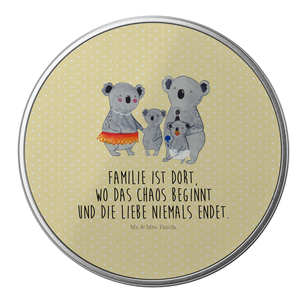 Blechdose rund Koala Familie Metalldose, Keksdose, Dose, Vorratsdose, Geschenkbox, Familie, Vatertag, Muttertag, Bruder, Schwester, Mama, Papa, Oma, Opa, Koala, Koalas, Family, Kinder, Geschwister, Familienleben