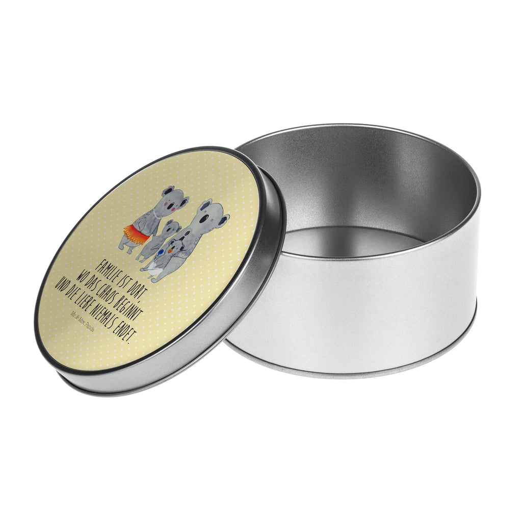 Blechdose rund Koala Familie Metalldose, Keksdose, Dose, Vorratsdose, Geschenkbox, Familie, Vatertag, Muttertag, Bruder, Schwester, Mama, Papa, Oma, Opa, Koala, Koalas, Family, Kinder, Geschwister, Familienleben
