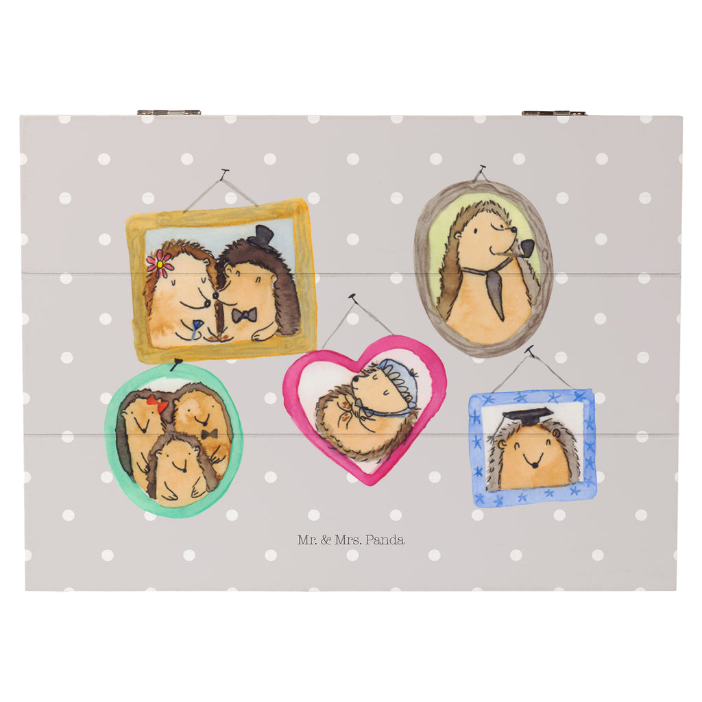 Holzkiste Igel Familie Holzkiste, Kiste, Schatzkiste, Truhe, Schatulle, XXL, Erinnerungsbox, Erinnerungskiste, Dekokiste, Aufbewahrungsbox, Familie, Vatertag, Muttertag, Bruder, Schwester, Mama, Papa, Oma, Opa, Liebe, Igel, Bilder, Zusammenhalt, Glück