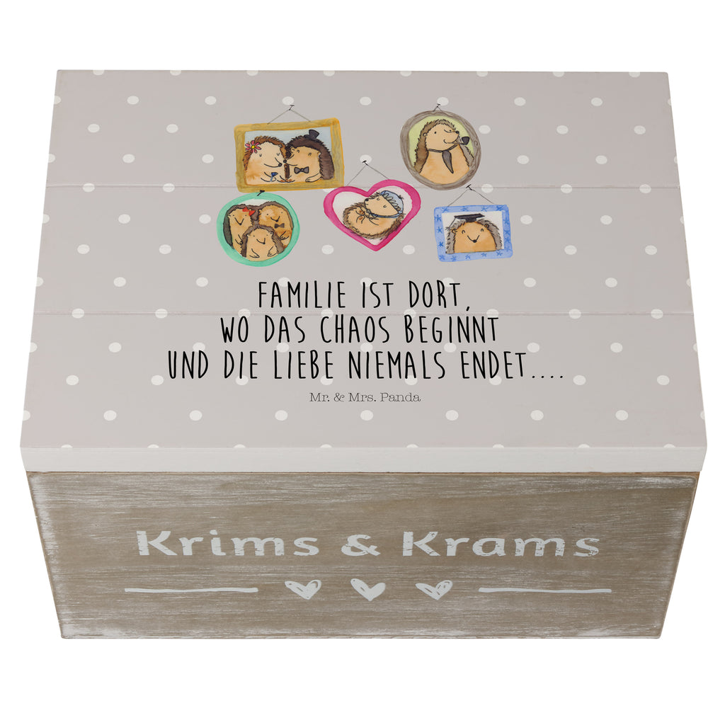 Holzkiste Igel Familie Holzkiste, Kiste, Schatzkiste, Truhe, Schatulle, XXL, Erinnerungsbox, Erinnerungskiste, Dekokiste, Aufbewahrungsbox, Familie, Vatertag, Muttertag, Bruder, Schwester, Mama, Papa, Oma, Opa, Liebe, Igel, Bilder, Zusammenhalt, Glück