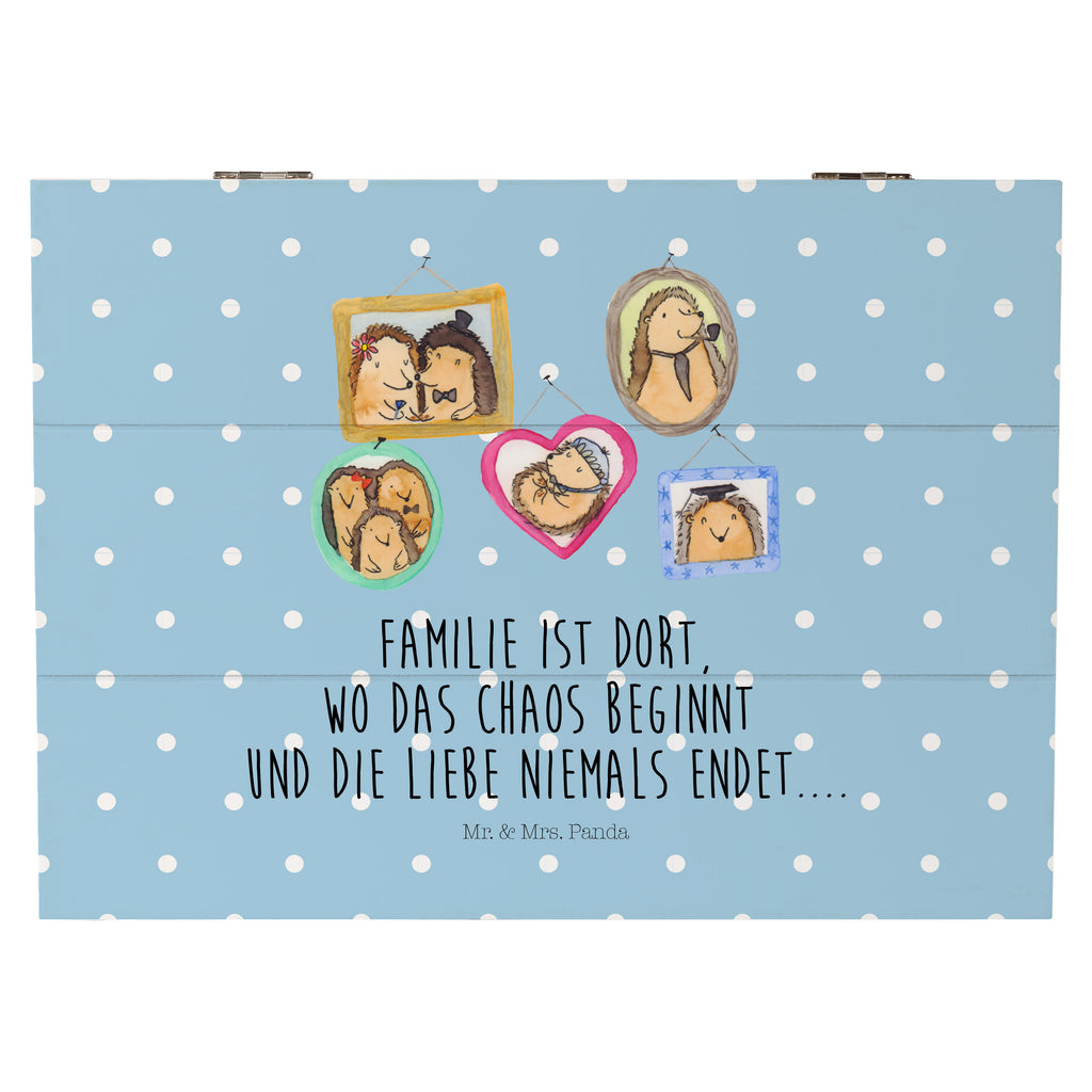 Holzkiste Igel Familie Holzkiste, Kiste, Schatzkiste, Truhe, Schatulle, XXL, Erinnerungsbox, Erinnerungskiste, Dekokiste, Aufbewahrungsbox, Familie, Vatertag, Muttertag, Bruder, Schwester, Mama, Papa, Oma, Opa, Liebe, Igel, Bilder, Zusammenhalt, Glück