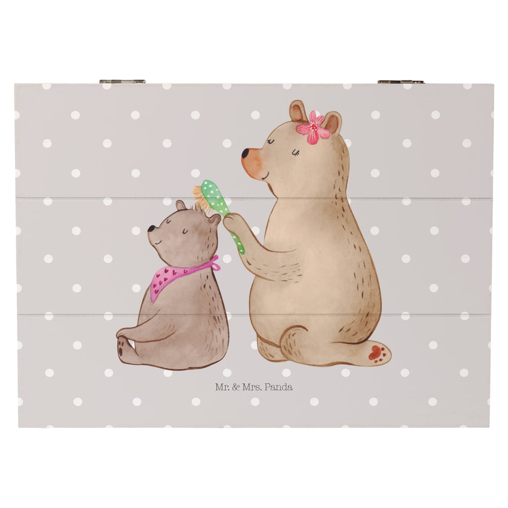 Holzkiste Bär mit Kind Holzkiste, Kiste, Schatzkiste, Truhe, Schatulle, XXL, Erinnerungsbox, Erinnerungskiste, Dekokiste, Aufbewahrungsbox, Familie, Vatertag, Muttertag, Bruder, Schwester, Mama, Papa, Oma, Opa, Geschenk, Mutti, Mutter